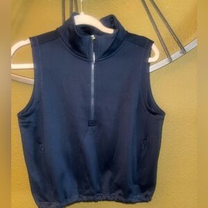 Athleta Sleeveless Navy Blue Zip-Up Vest
